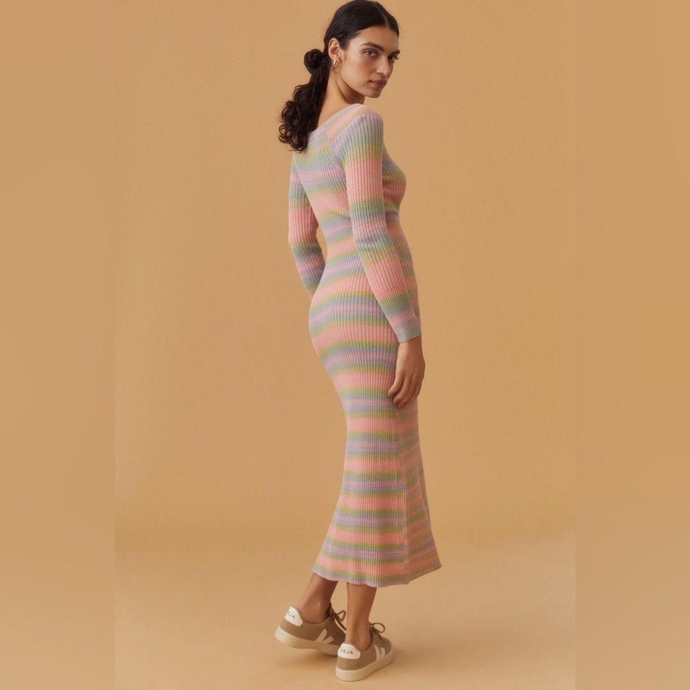 Daily Practice Pastel Stripes Sweater Dress - Picture 2 of 11